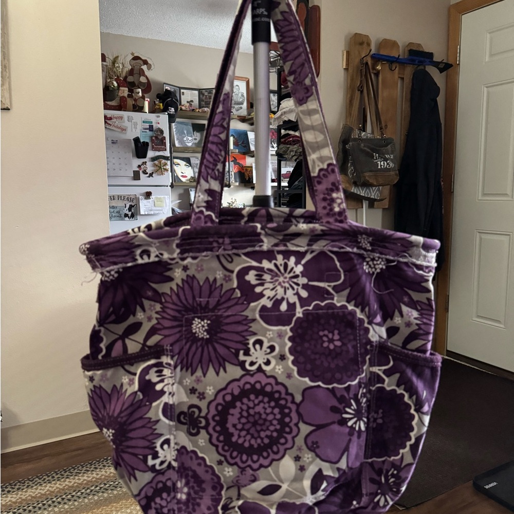 Thirty-One Purple Floral Tote Bag - Picture 1 of 2